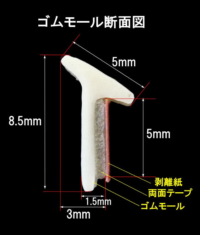 ゴムモール (エアロパーツ取付用)