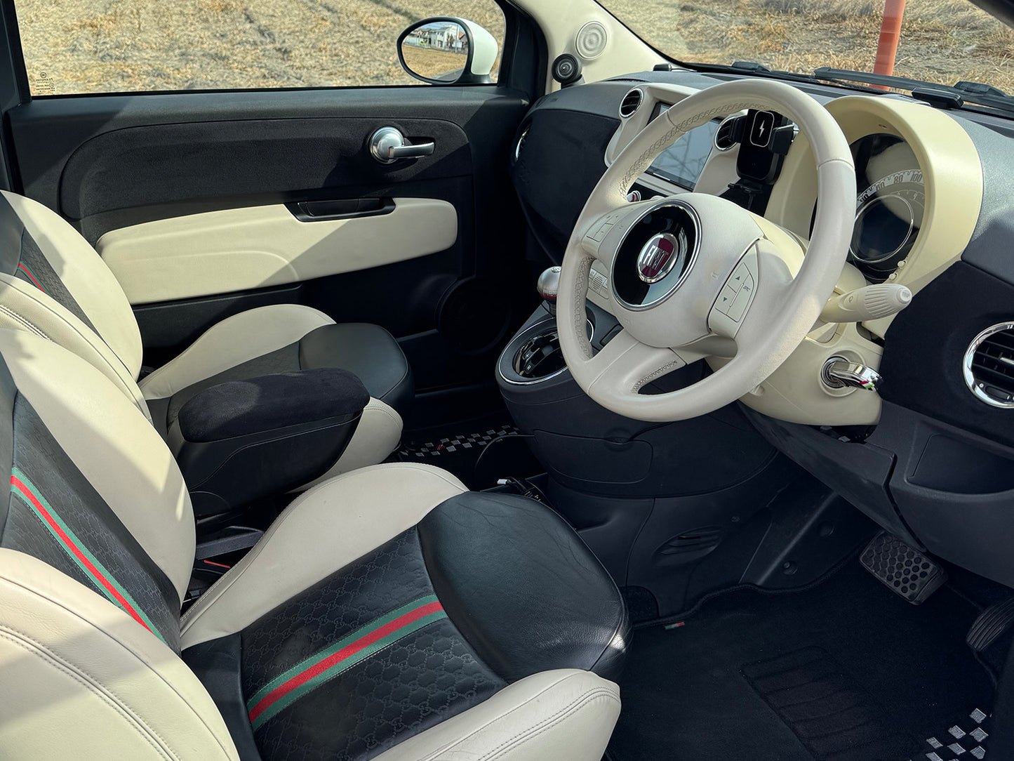 FIAT500 ABARTH500 ドアパネルプレート バックスキン調