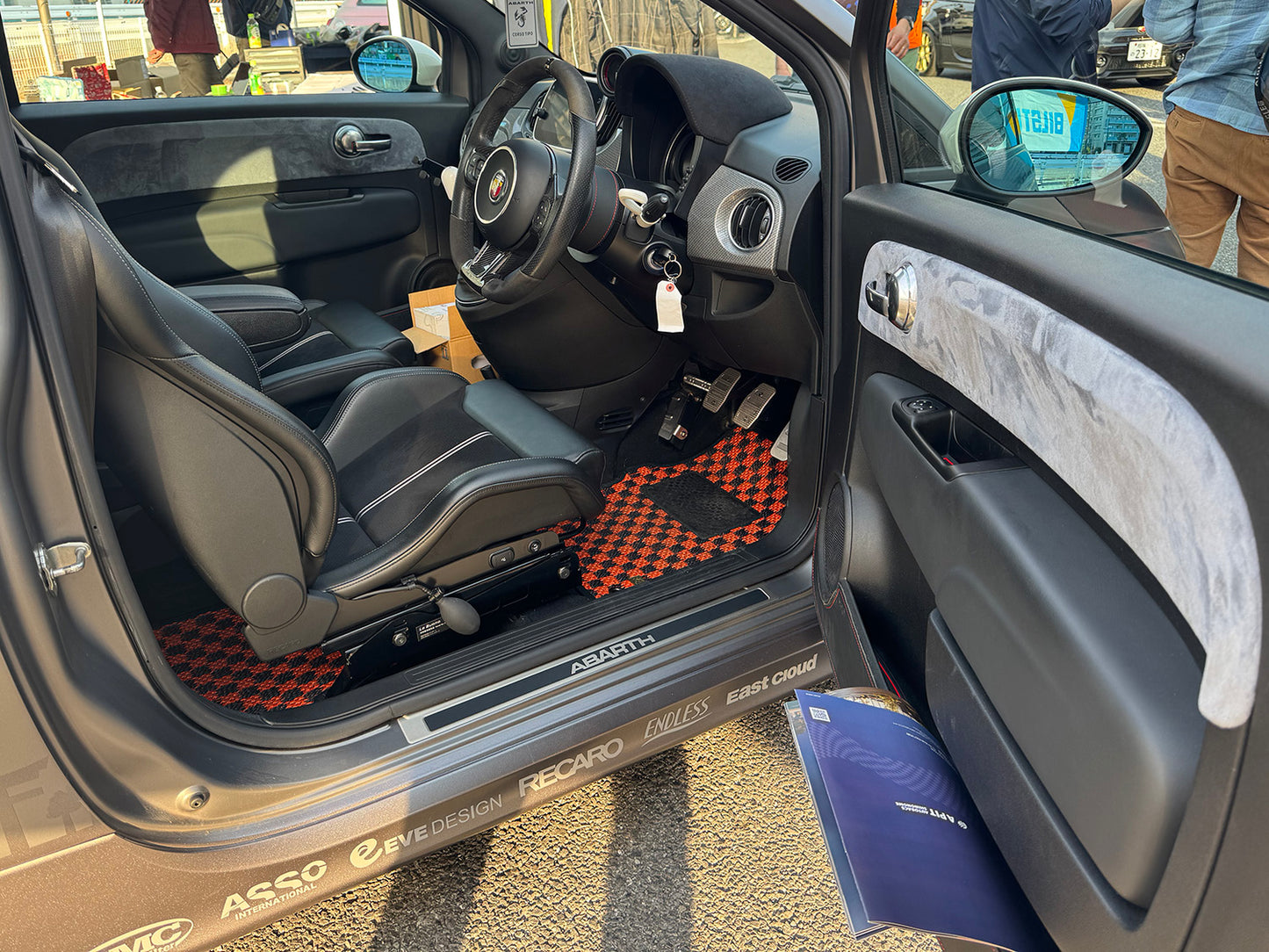 FIAT500 ABARTH500 ドアパネルプレート バックスキン調