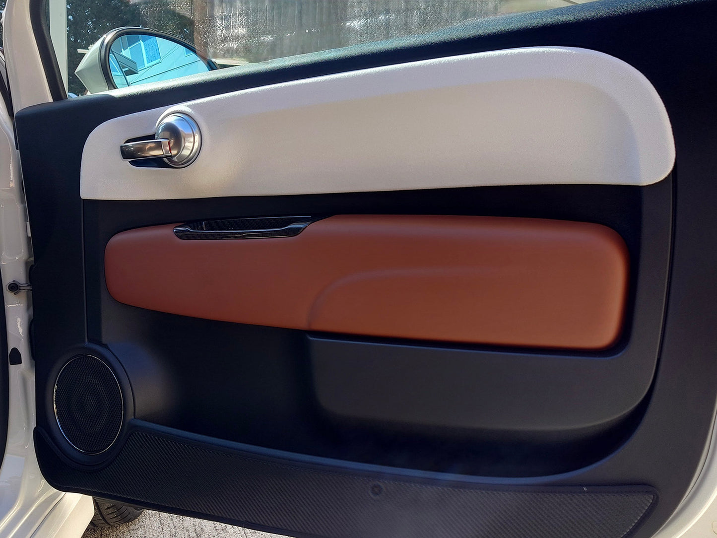 FIAT500　ABARTH500　ドアパネルプレート　バックスキン調