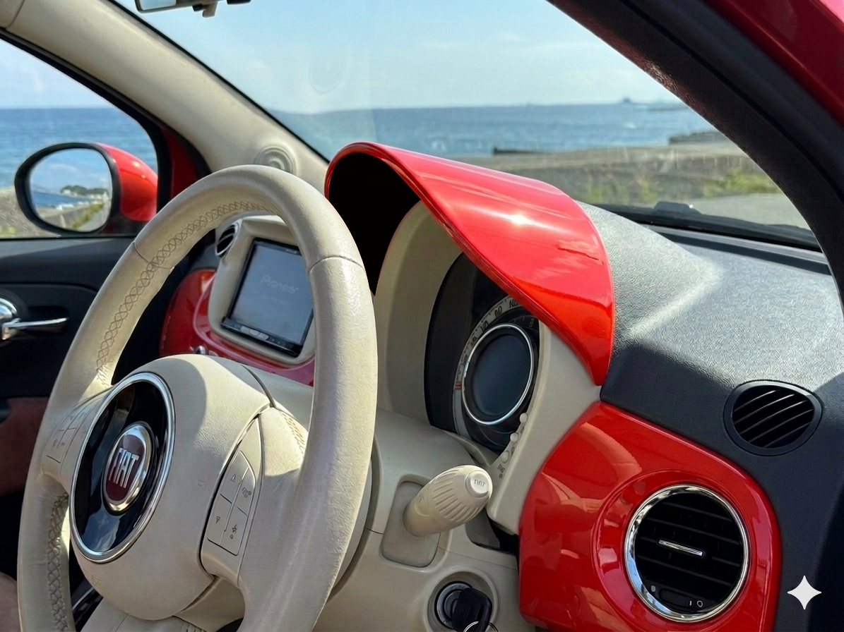 メーターバイザー　FIAT500 シリーズ～3　前期右ハンドル用