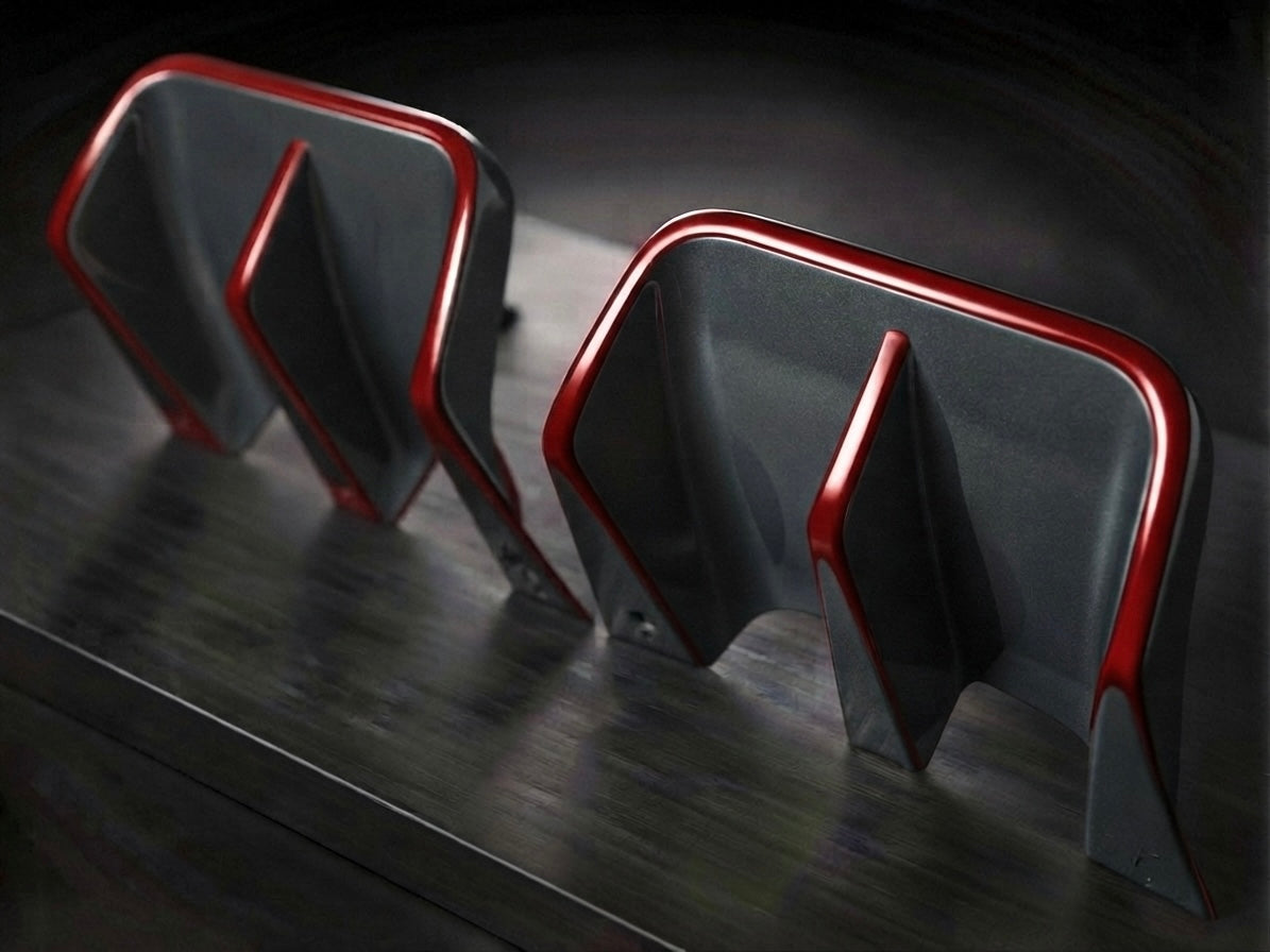 ABARTH500リアディフューザー用セパレートL/Rフィンパネルセット　シリーズ4～